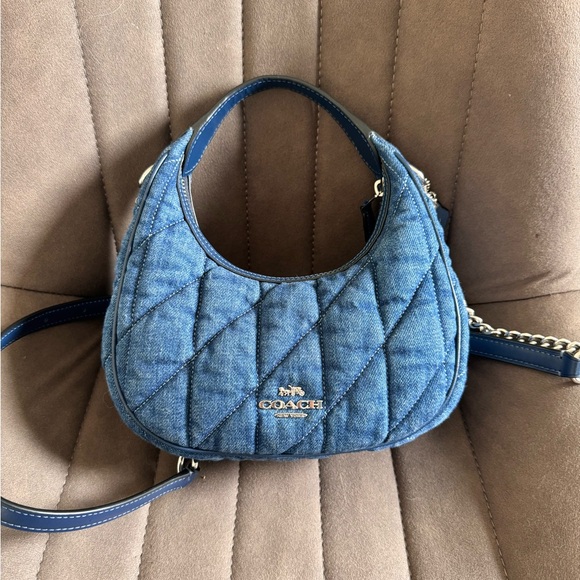 Coach Denim Blue Quilted Shoulder Bag - Picture 1 of 7